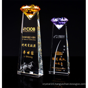 High-Grade Crystal Trophy with Diamond